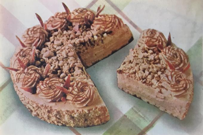 "Olympic" kakku. Valokuva kirjasta "Tuotanto leivonnaisia ​​ja kakkuja," 1976
